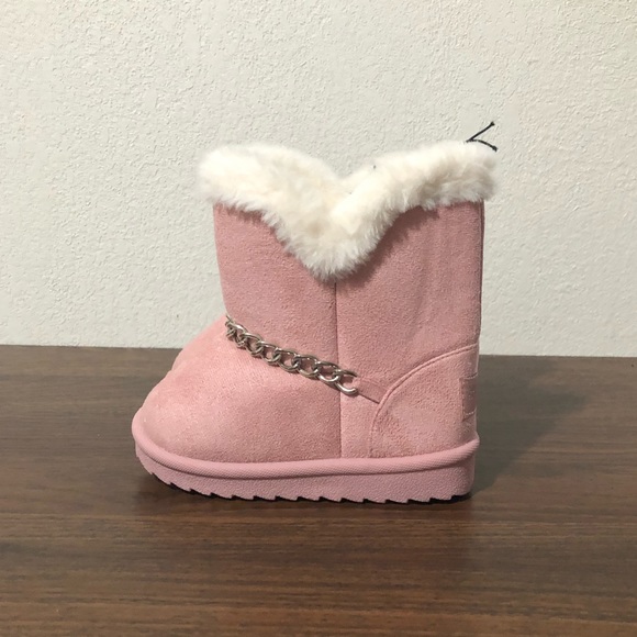 BEBE Kids' Chain Faux Fur Lined Boot Pink Toddler 7 - Picture 4 of 8